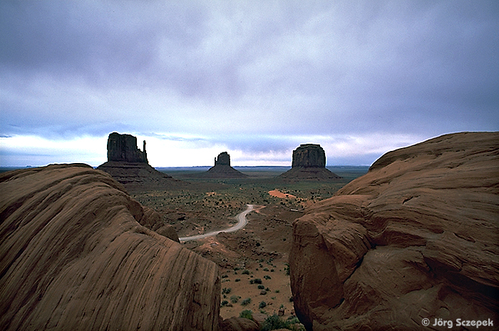 Monument Valley, Blick über das tal und die Zeugenberge (Buttes)