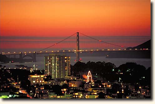 San Francisco: Blick vom Telegraph Hill auf die Golden Gate Bridge
