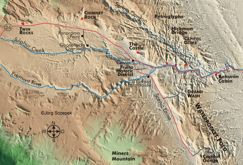 Landkarte Fruita Area Capitol Reef NP