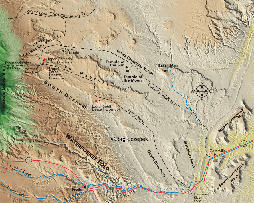 Landkarte Cathedral Valley