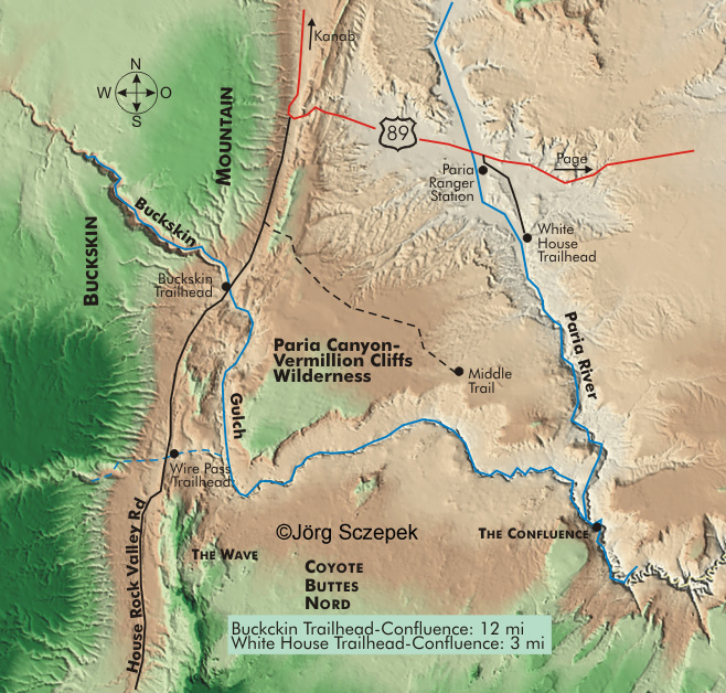 Landkarte Paria Plateau